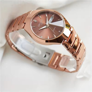 Luxury Rose Gold Quartz Watch – Elegant Diamond Accent Timepiece