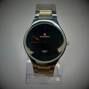 Baisheng Silver & Black Minimalist Quartz Watch