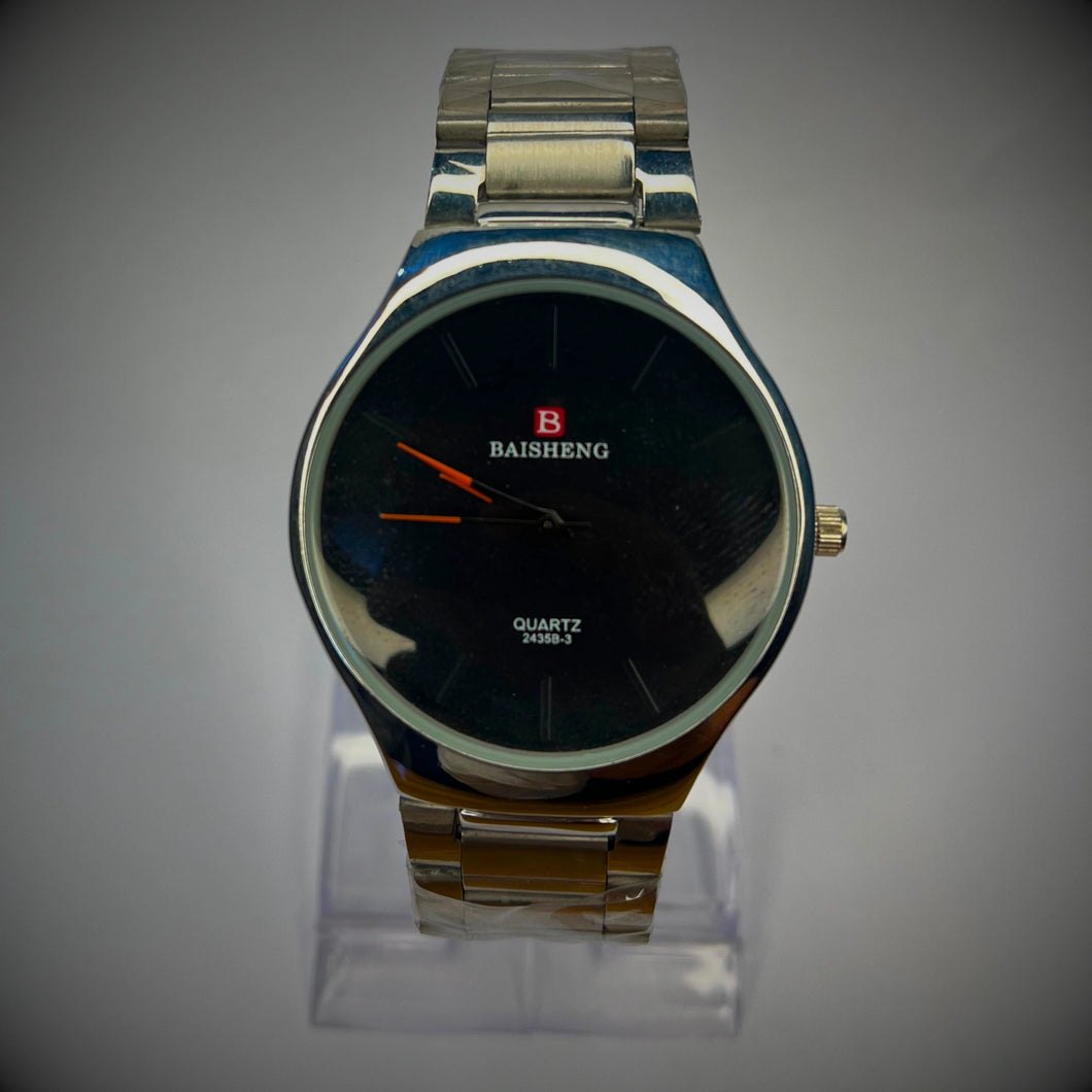 Baisheng Silver & Black Minimalist Quartz Watch