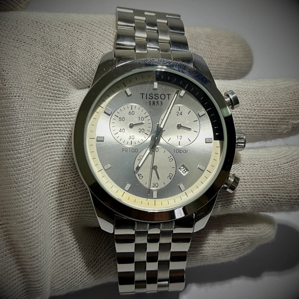 Tissot PR100 Chronograph Silver Stainless Steel Watch