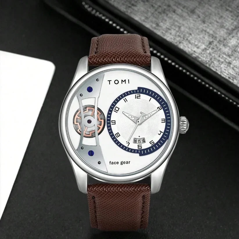 TOMI T-105 Face Gear Dual Strap Luxury Watch